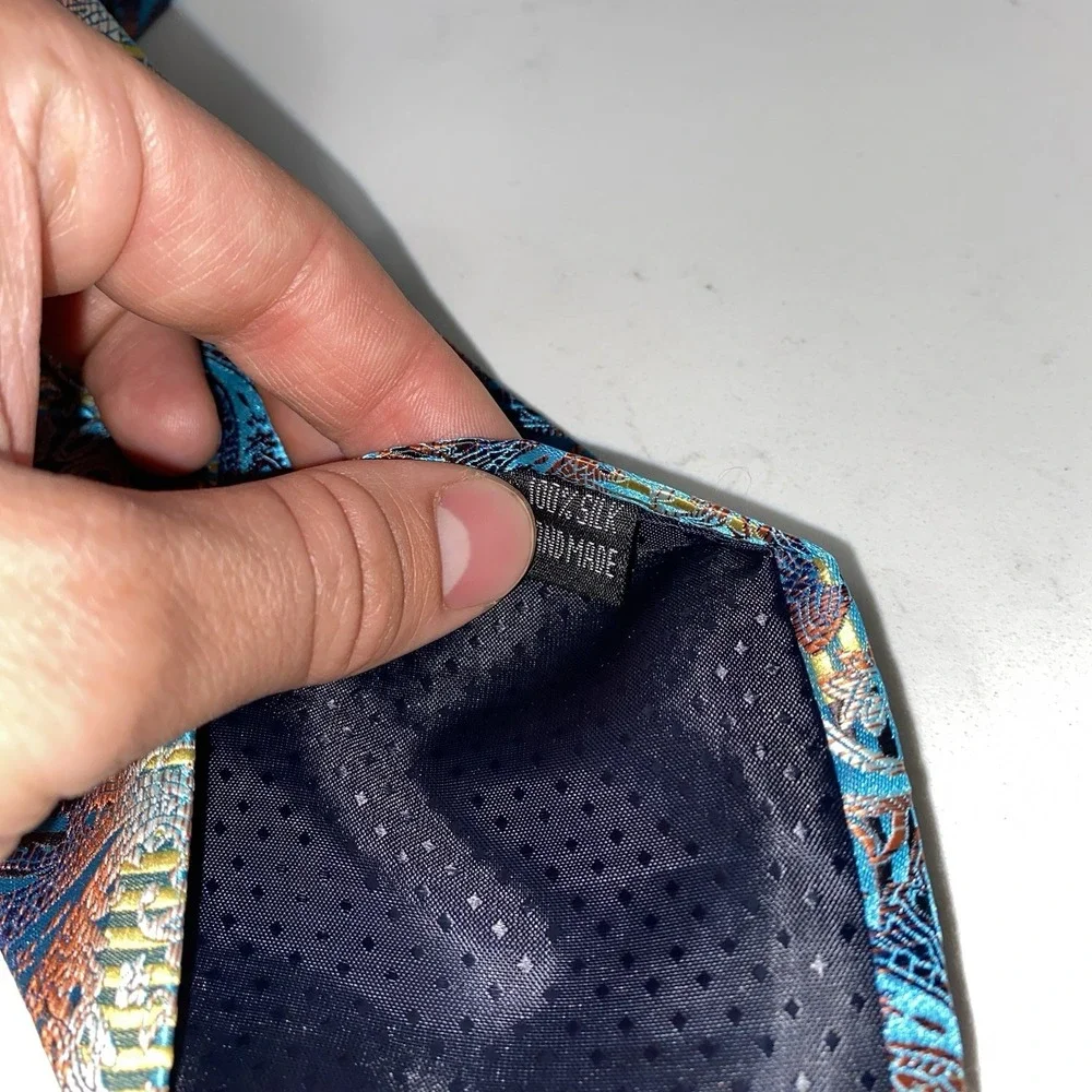 Brioni 100% Silk Paisley Necktie Rainbow Colorful Luxury Made in Italy Preppy